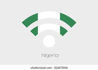 A Flag Illustration inside a Networking Icon of the country of Nigeria