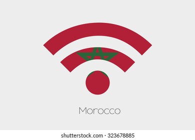 A Flag Illustration inside a Networking Icon of the country of Morocco