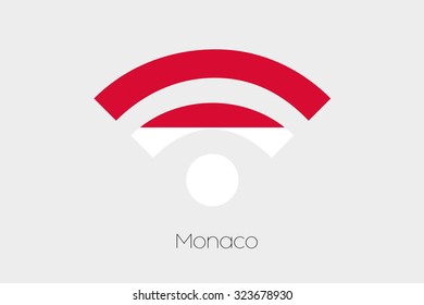 A Flag Illustration inside a Networking Icon of the country of Monaco