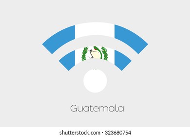 A Flag Illustration inside a Networking Icon of the country of Guatemala