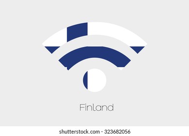 A Flag Illustration inside a Networking Icon of the country of Finland