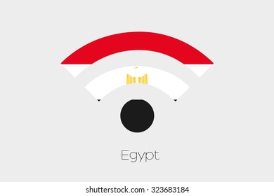 A Flag Illustration inside a Networking Icon of the country of Egypt