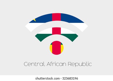 A Flag Illustration inside a Networking Icon of the country of Central African Republic