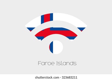 A Flag Illustration inside a Networking Icon of the country of Faroe Islands