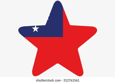 A Flag Illustration inside a star of the country of Western Samoa