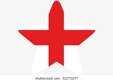 A Flag Illustration inside a star of the country of Georgia