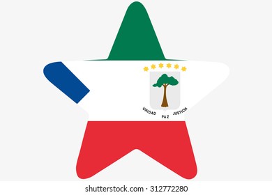 A Flag Illustration inside a star of the country of Equitorial Guinea