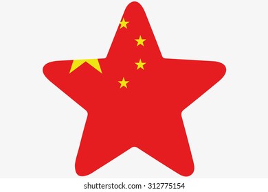 A Flag Illustration inside a star of the country of China