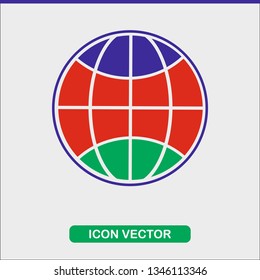 A Flag Illustration inside a world icon of Azerbaijan