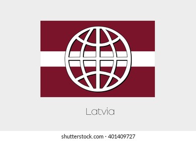 A Flag Illustration of Latvia