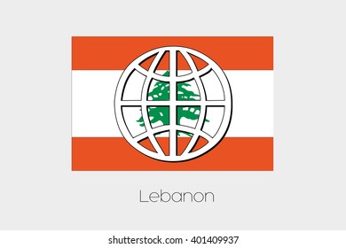 A Flag Illustration of Lebanon