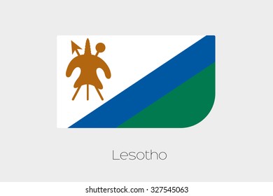 A Flag Illustration of Lesotho