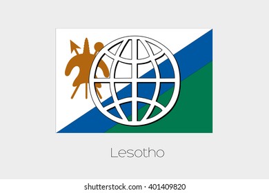 A Flag Illustration of Lesotho