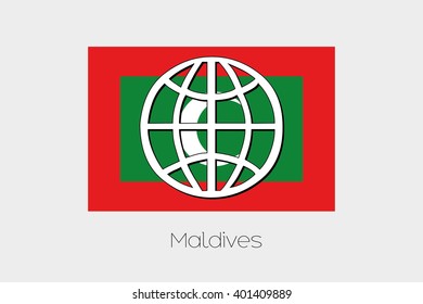 A Flag Illustration of Maldives