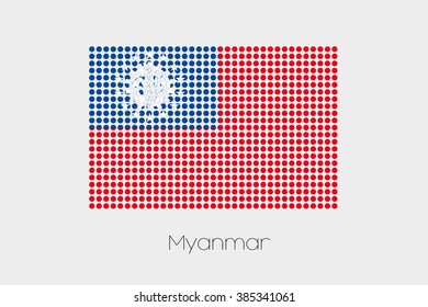 A Flag Illustration of Myanmar