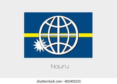 A Flag Illustration of Nauru