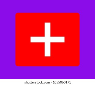 A Flag Illustration on a Purple Background of Switzerland