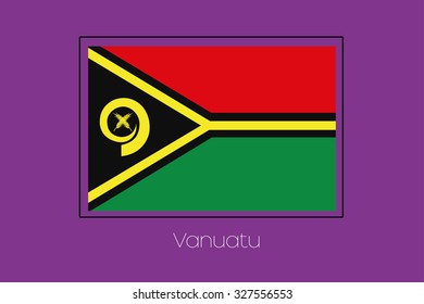 A Flag Illustration on a Purple Background of Vanuatu