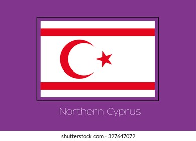 A Flag Illustration on a Purple Background of Northern Cyprus