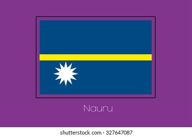 A Flag Illustration on a Purple Background of Nauru