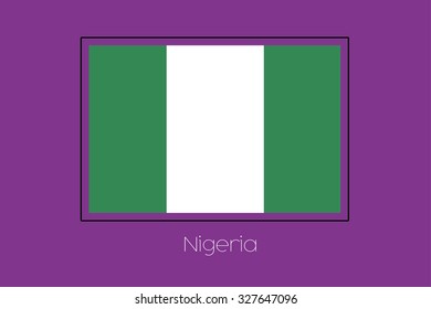 A Flag Illustration on a Purple Background of Nigeria