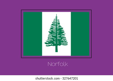 A Flag Illustration on a Purple Background of Norfolk