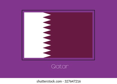 A Flag Illustration on a Purple Background of Qatar