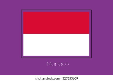 A Flag Illustration on a Purple Background of Monaco