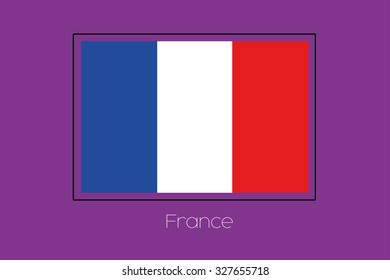 A Flag Illustration on a Purple Background of France