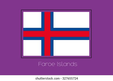 A Flag Illustration on a Purple Background of Faroe Islands