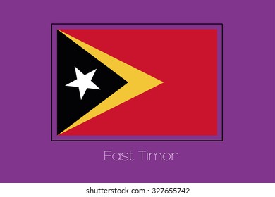 A Flag Illustration on a Purple Background of East Timor