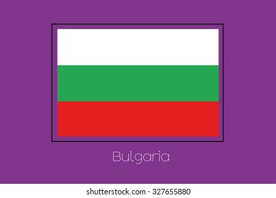 A Flag Illustration on a Purple Background of Bulgaria
