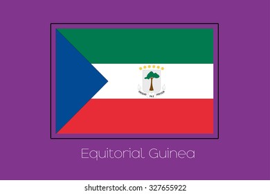 A Flag Illustration on a Purple Background of Equatorial Guinea