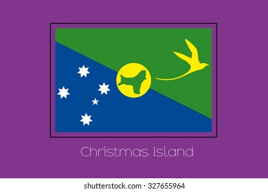 A Flag Illustration on a Purple Background of Christmas Island