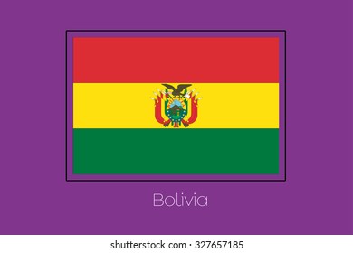 A Flag Illustration on a Purple Background of Bolivia