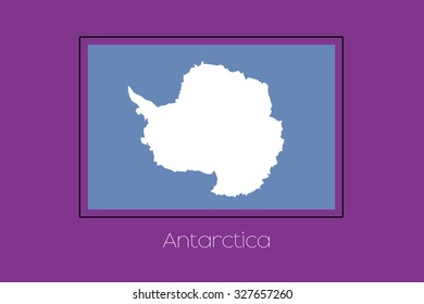 A Flag Illustration on a Purple Background of Antartica