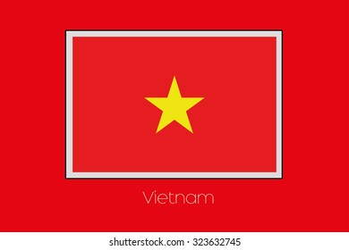 A Flag Illustration on a Red Background of the country of Vietnam