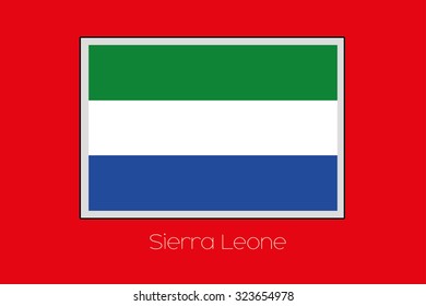 A Flag Illustration on a Red Background of the country of SierraLeone