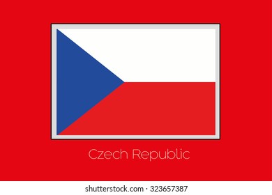A Flag Illustration on a Red Background of the country of Czech Republic
