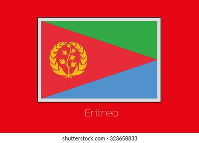 A Flag Illustration on a Red Background of the country of Eritrea