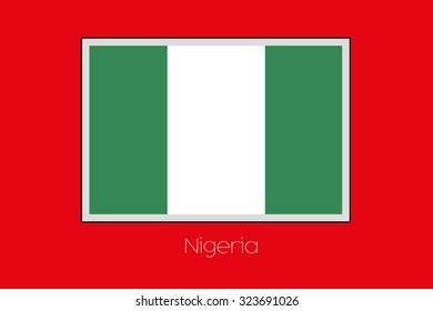 A Flag Illustration on a Red Background of the country of Nigeria
