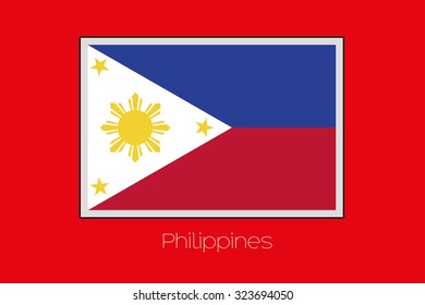 A Flag Illustration on a Red Background of the country of Philippines