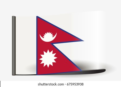 A Flag Illustration on a textile label for the country of  Nepal