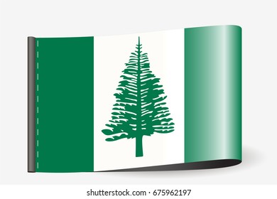 A Flag Illustration on a textile label for the country of  Norfolk