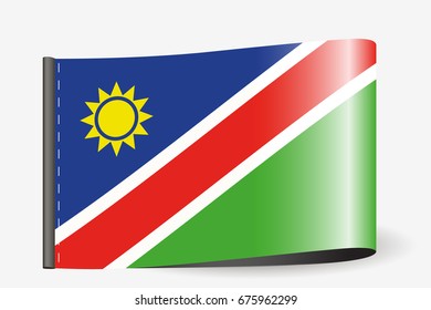 A Flag Illustration on a textile label for the country of  Namibia
