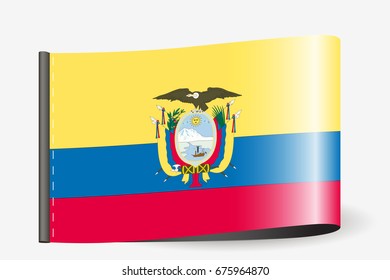 A Flag Illustration on a textile label for the country of  Ecuador