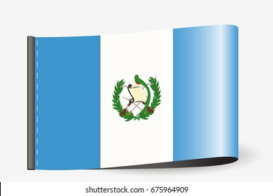 A Flag Illustration on a textile label for the country of  Guatemala