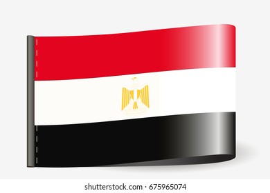 A Flag Illustration on a textile label for the country of  Egypt
