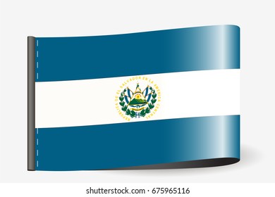 A Flag Illustration on a textile label for the country of  El Salvador