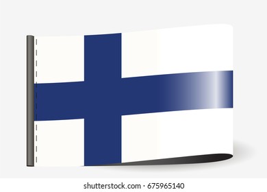 A Flag Illustration on a textile label for the country of  Finland